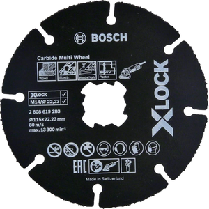להב קרבון למשחזת "4.5 לחיתוך עץ ופלסטיק BOSCH XLOCK 2608619283 