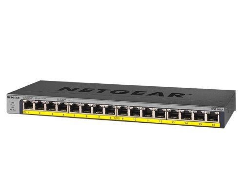מתג 16Port Gigabit Ethernet Unmanaged PoE+ Switch with FlexPoE (76W)