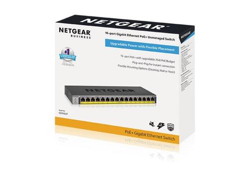 מתג 16Port Gigabit Ethernet Unmanaged PoE+ Switch with FlexPoE (76W)