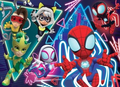 פאזל רצפה דו-צדדי 35 חלקים 2 ב 1 עם צד לצביעה - ספיידי