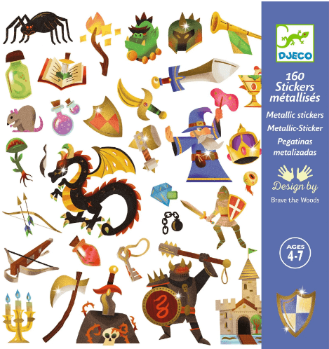 יצירה - 160 מדבקות מטאליות פנטזיה מדיוולית