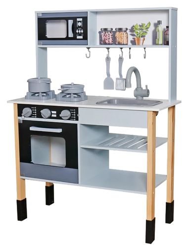 מטבח ילדים עם תנור וכיריים אורות וצלילים, כיור ומגוון אביזרי משחק ומזון - אריאל / רון