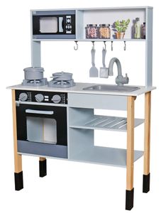 מטבח ילדים עם תנור וכיריים אורות וצלילים, כיור ומגוון אביזרי משחק ומזון - אריאל / רון
