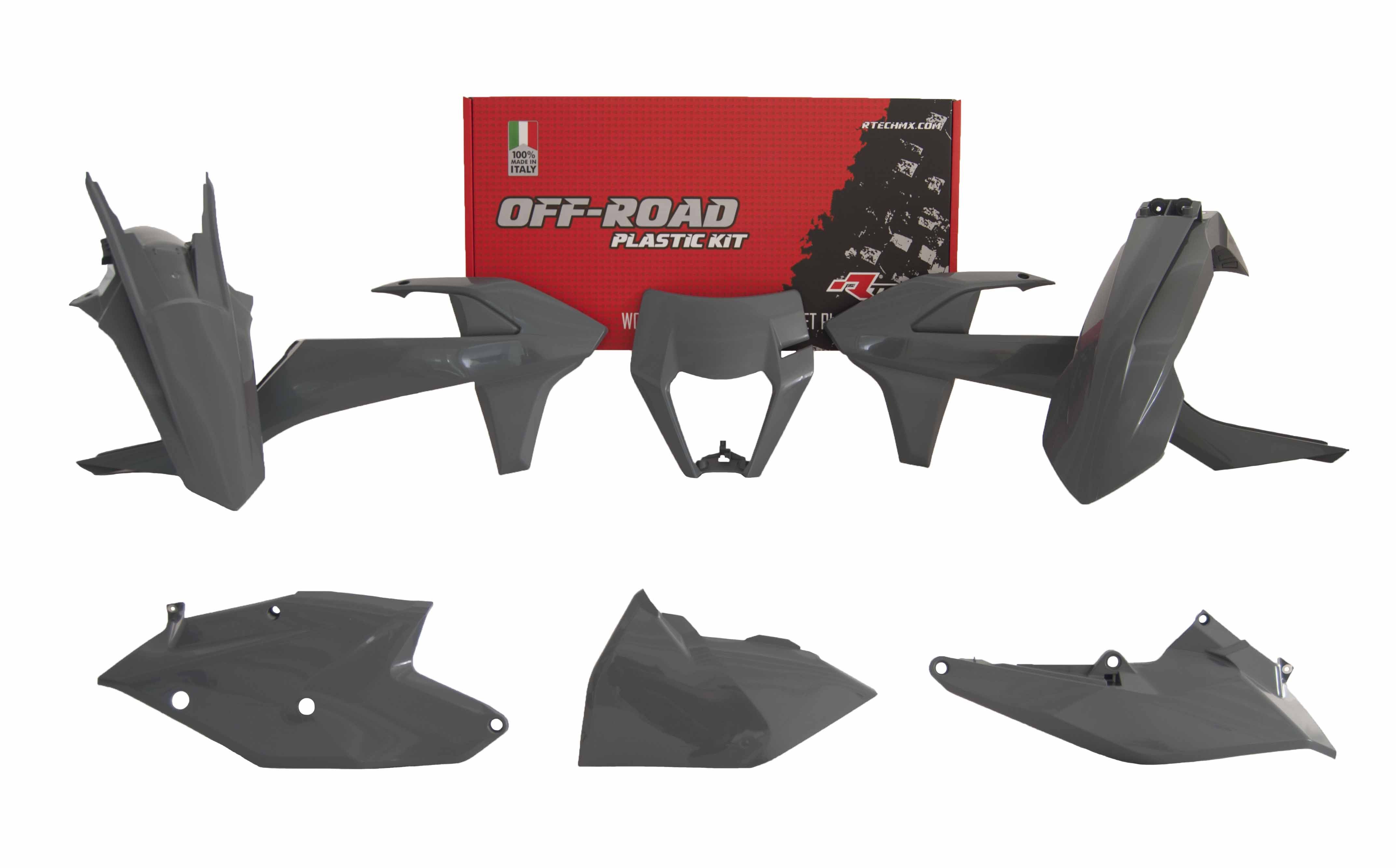קיט פלסטיקה לאופנועי קטמ ריסטק אפור בטון - RACETECH KTM EXC/EXCF125-500 17-19