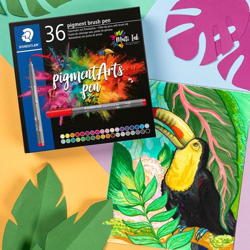 טוש מכחול פיגמנט, סט 36 יח' PIGMENT ARTS PENS סדרה 371 