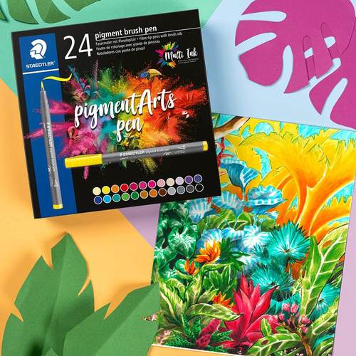 טוש מכחול פיגמנט, סט 24 יח' PIGMENT ARTS PENS סדרה 371
