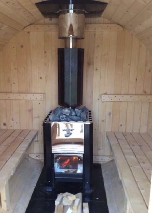 תנור עצים לסאונה יבשה 15 KW כולל ארובה 