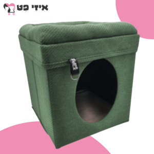 בית מתקפל לחתול בצבע ירוק פטקס PetEx