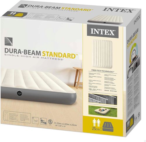 מזרון מתנפח זוגי גבוה לבית ולשטח INTEX 64103 QUEEN DURA BEAM