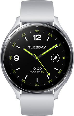 שעון ספורט חכם דגם Xiaomi Watch 2 בצבע כסוף עם רצועה בצבע אפור