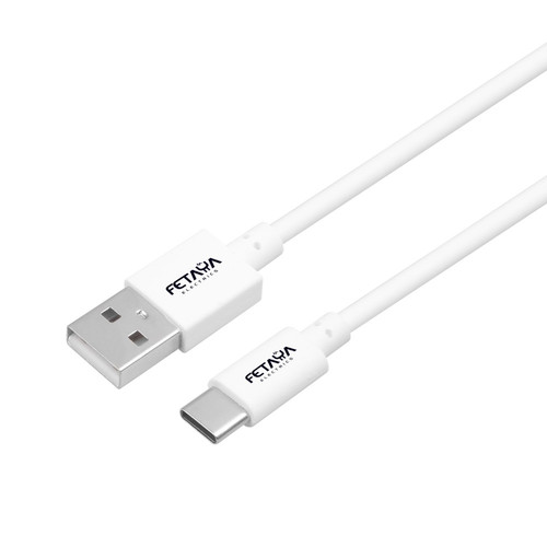 כבל טעינה מהירה USB TO TYPE C אורך כ- 1 מטר בצבע לבן