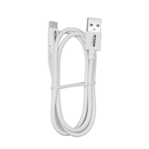 כבל טעינה מהירה USB TO TYPE C אורך כ- 1 מטר בצבע לבן