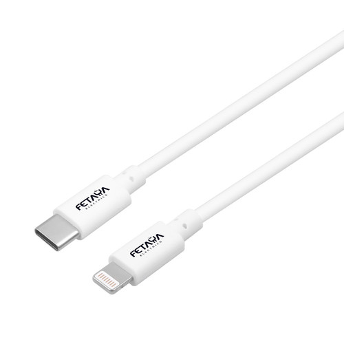 כבל טעינה מהירה TYPE C TO LIGHTNING אורך כ- 1 מטר בצבע לבן