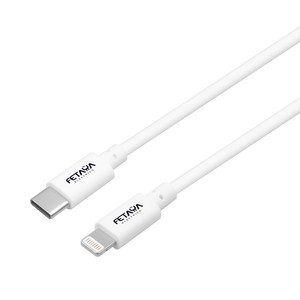 כבל טעינה מהירה TYPE C TO LIGHTNING אורך כ- 1 מטר בצבע לבן