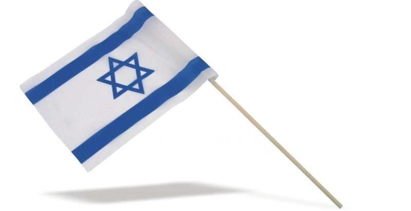 דגל ישראל 30X40 ס"מ עם מקל עץ
