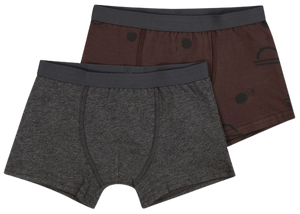 זוג תחתוני בוקסר לבנים 100% כותנה מידה 4-5 - אפור מלאנג