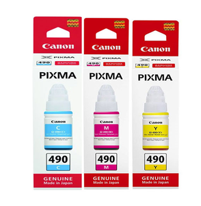 סט 3 מיכלי דיו מקורי צבע Canon GI490 