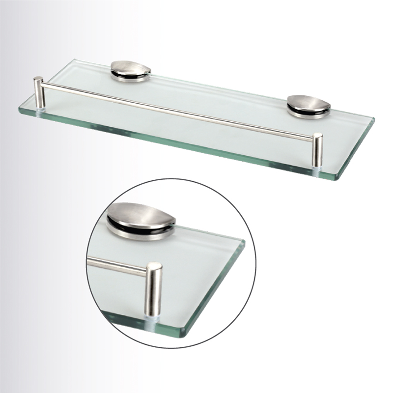 מדף זכוכית לאמבטיה 35 ס״מ P-21-SN מוברש