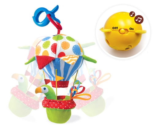 כדור פורח מנגן עם מגוון מרקמים לתליה בעגלה / עריסה / מיטה