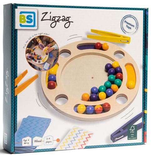 זיגזג ZigZag – משחק מונטסורי פינצטה מעץ להתאמת צבעים