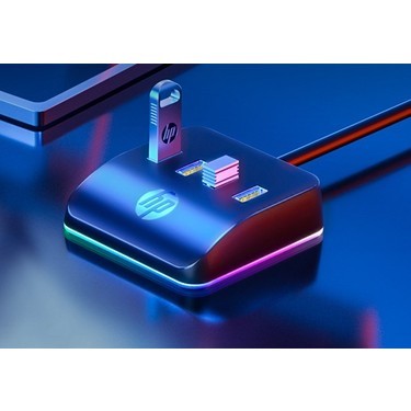 מפצל USB 3.0 ל-4 יציאות מהיר HP DHC-CT120 עם תאורת RGB