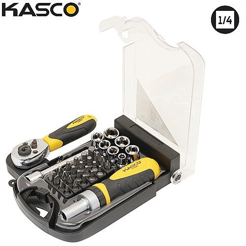 סט 34 בוקסות + ביטים הינע 1/4″ – KASCO K-536134