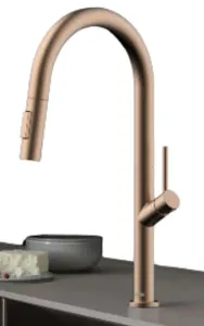 ברז מטבח נשלף K727-BRG רוז גולד