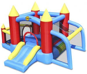 מתקן מתנפח לילדים טירת קפיצות עם בריכת כדורים ושער כדורגל 9358