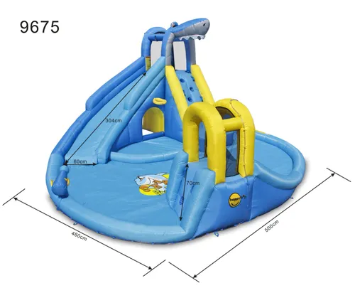 מגלשת מים עם מסלול רטוב ובריכת כדורים - הכריש 9675
