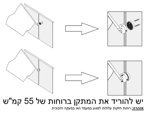 מתקן דגל למעקות זכוכית