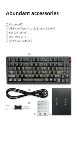 מקלדת גיימינג מכנית RGB עם מגבר אוזניות מובנה FiiO KB3