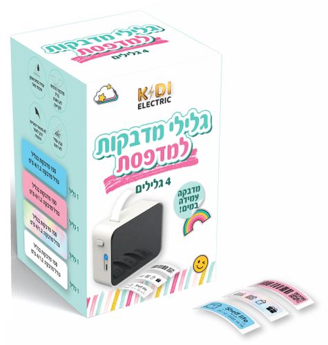 4 גלילי מדבקות צבעוניים עמידים במים למדפסת מדבקות (4 גלילים 4*1.2 ס