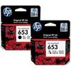 זוג ראשי דיו מקוריים HP 653 3YM75AE+3YM74AE  