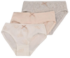 מארז שלישיית תחתונים לבנות 100% כותנה מידה 3-4 - אפור/ורוד בהיר/קרם
