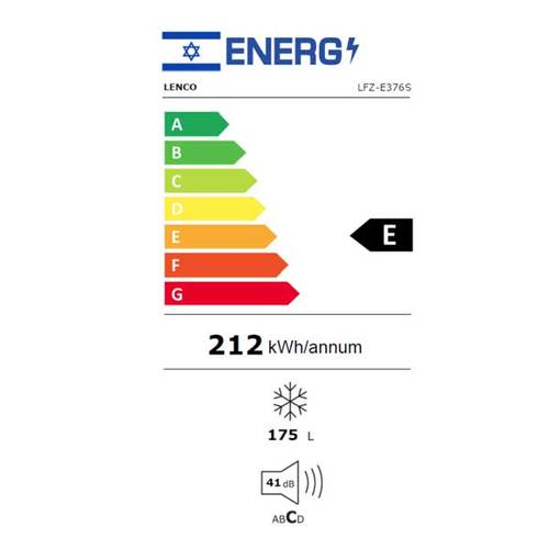 מקפיא 6 תאים 175 ליטר Lenco LFZ-E376S כסוף