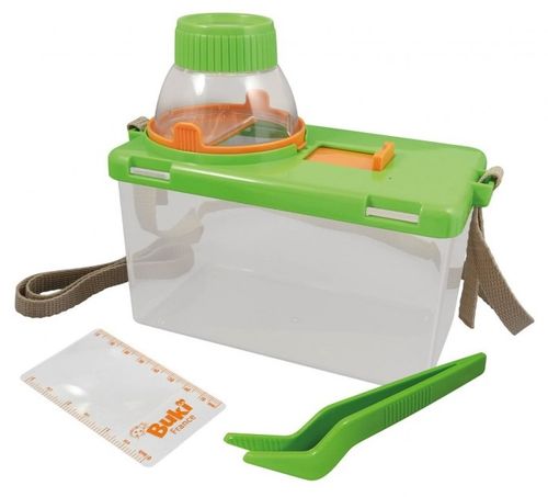 טרריום / מיכל שקוף ליצירת בית גידול וחקר חרקים, מעופפים וזוחלים עם זכוכית מגדלת