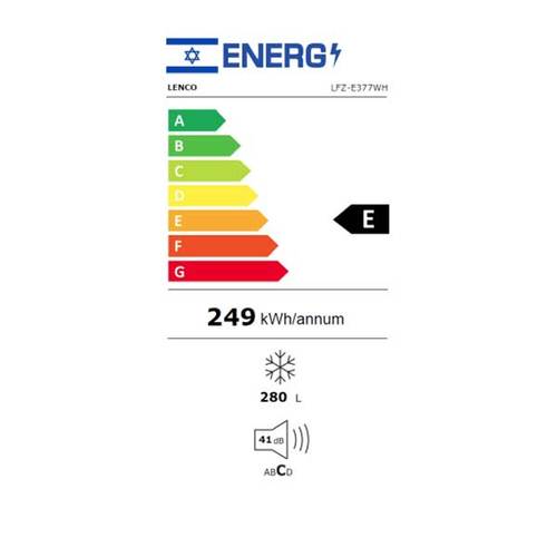 מקפיא 7 תאים 274 ליטר Lenco LFZ-E377WH לבן