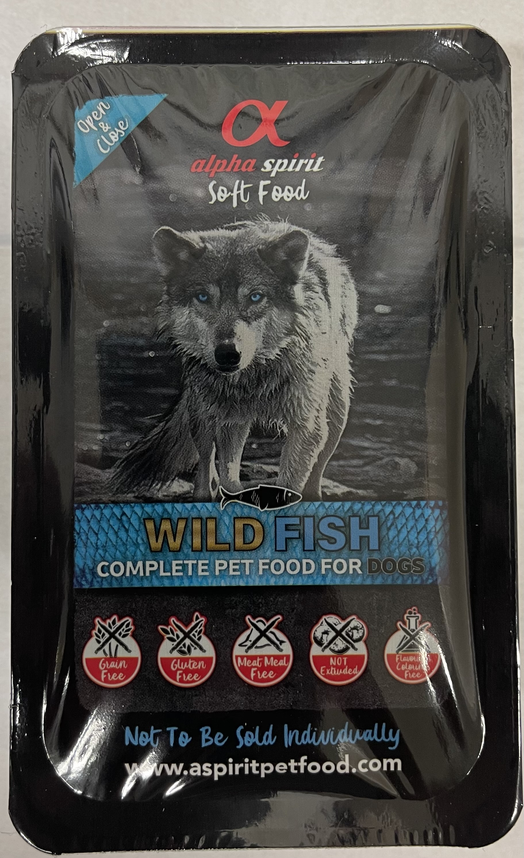 אלפא ספיריט מזון מלא חצי לח דגים 210 גרם Alpha Spirit Wild Fish
