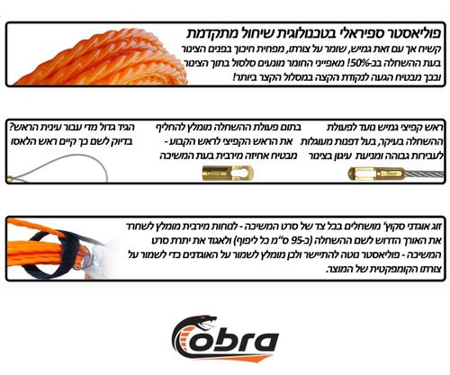 סטילבנד חוט משיכה ספירל 4.5 ממ' כתום 15 מ' תוצרת ישראל 