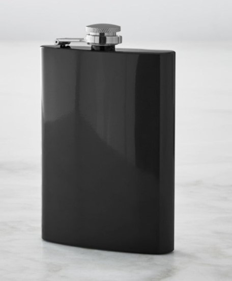 בקבוק פלסק שחור חלק HIP FLASK