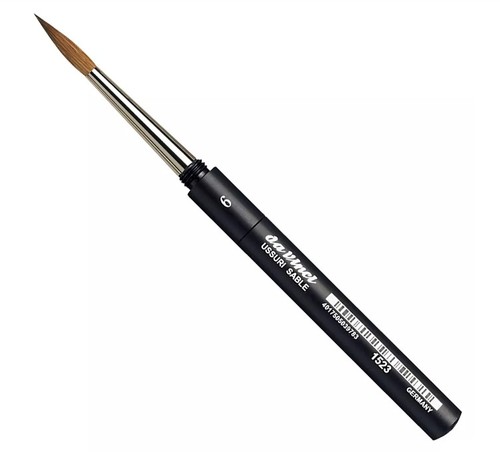 מכחול שיער טבעי לצבעי מים USSURI SABLE סדרה 1523 מס 6