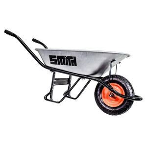 מריצה מתכת 80 ליטר מגולוונת גלגל גומי SMITH