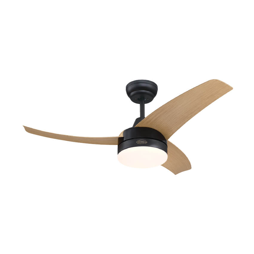 מאוורר תקרה ווסטינגהאוס 42″ LONGWOOD שחור/עץ אלון עם שלט ולד מובנה 24W, מנוע DC