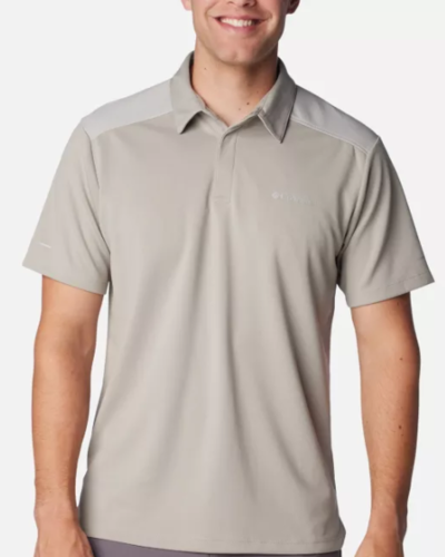 חולצת פולו קצרה  לגבר BLACK MESA POLO אפורה - Columbia