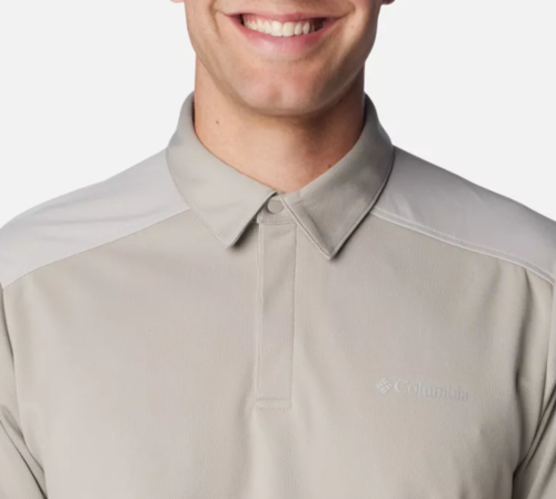 חולצת פולו קצרה  לגבר BLACK MESA POLO אפורה - Columbia