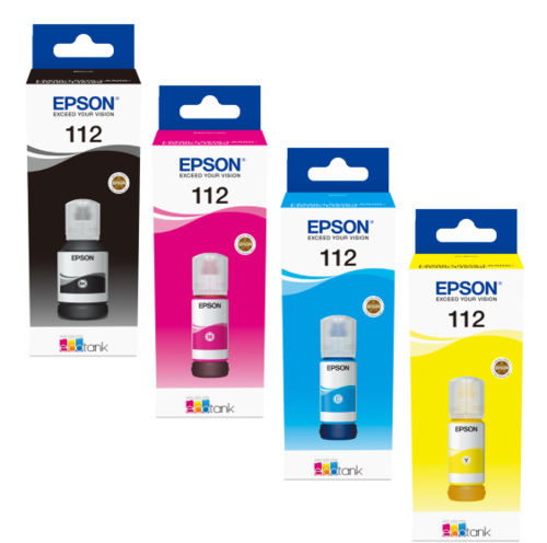 סט בקבוקי דיו מקוריים 112 EPSON ECOTANK