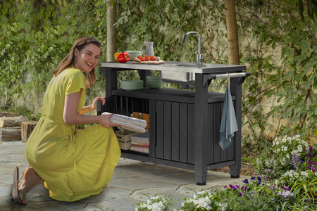 יוניטי קיצ'ן מטבח חוץ עם כיור ומשטח נירוסטה Unity Kitchen