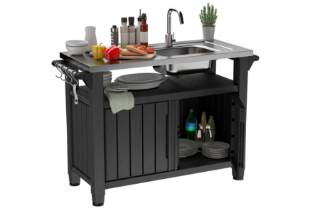 יוניטי קיצ'ן מטבח חוץ עם כיור ומשטח נירוסטה Unity Kitchen