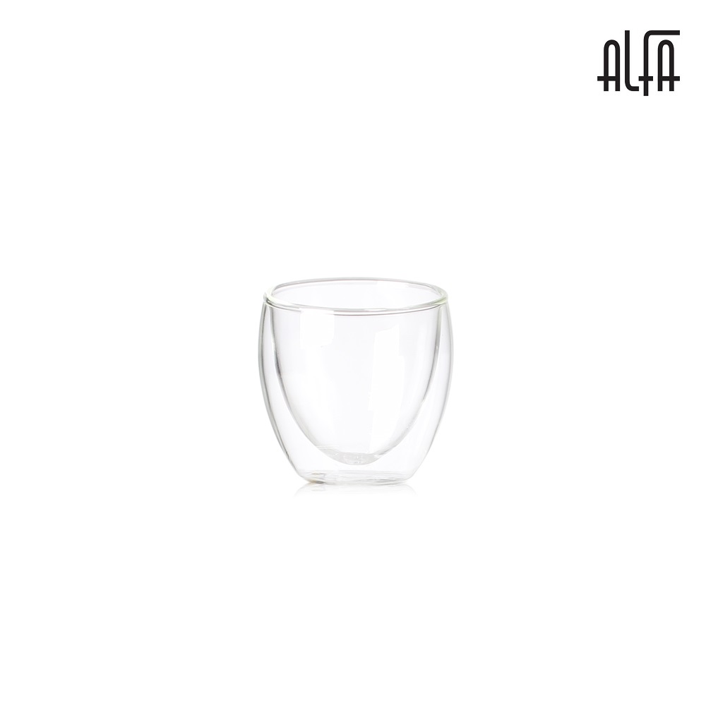 סט 6 כוסות דאבל לאספרסו דגם רומא 60 מ"ל אלפא | Alfa