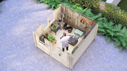 מחסן גינה עץ אירופאי  28 מ''מ 3x3  Ringwood דגם EverGreen